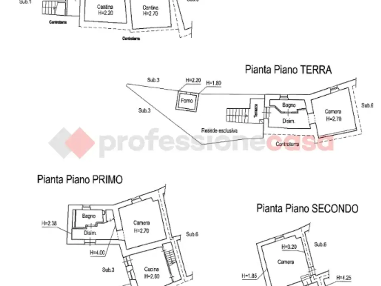 Palazzina commerciale in Via Castello, Casoli  13, Bagni Di Lucca, {3} - Planimetria 1