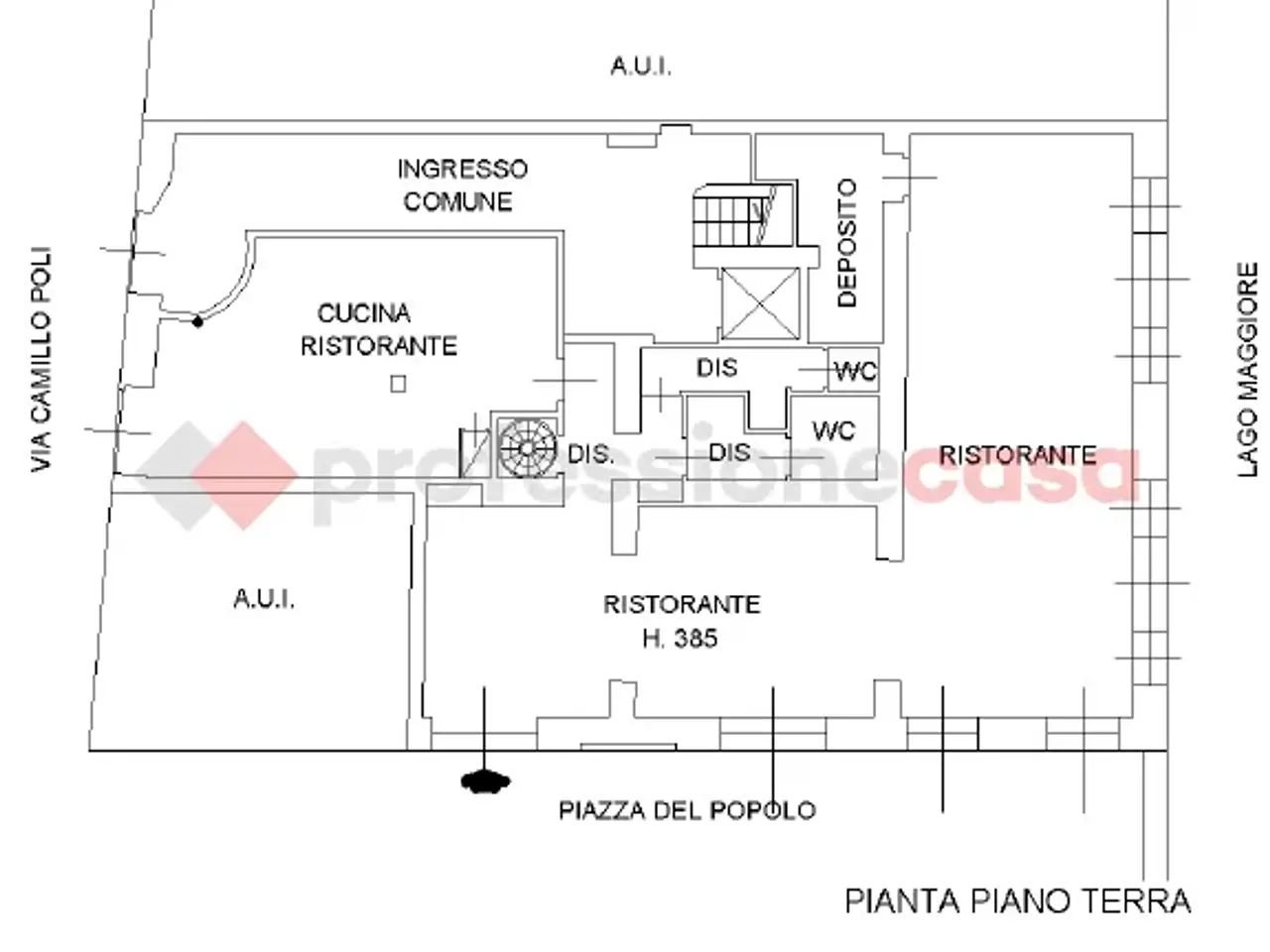 Ristorante in Piazza del Popolo, Arona, {3} - Planimetria 1