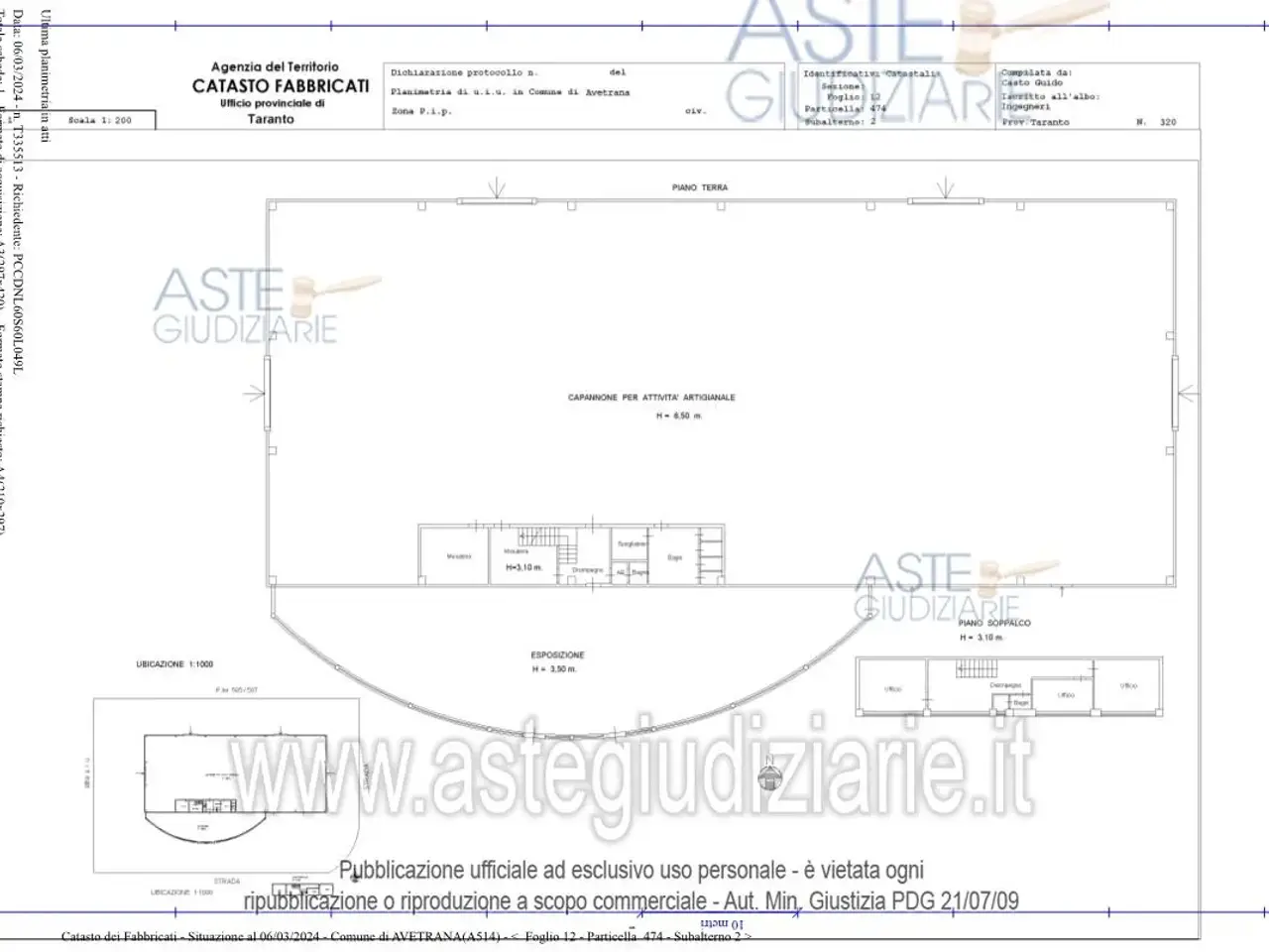 Fabbricato misto in Zona Industriale P.I.P., Avetrana, {3} - Planimetria 1