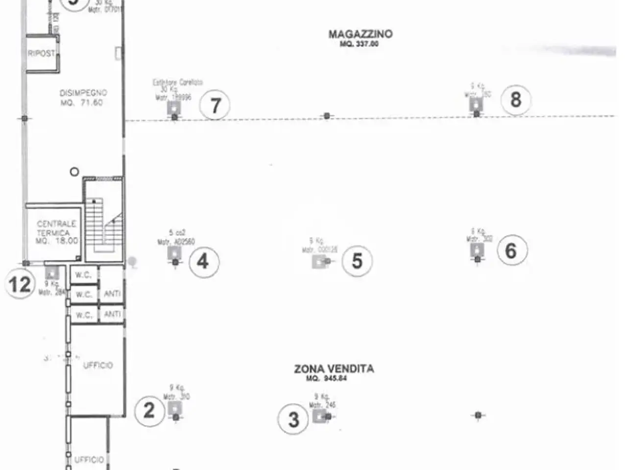 Capannone in Via Campo dei Fiori, Forli', {3} - Planimetria 1
