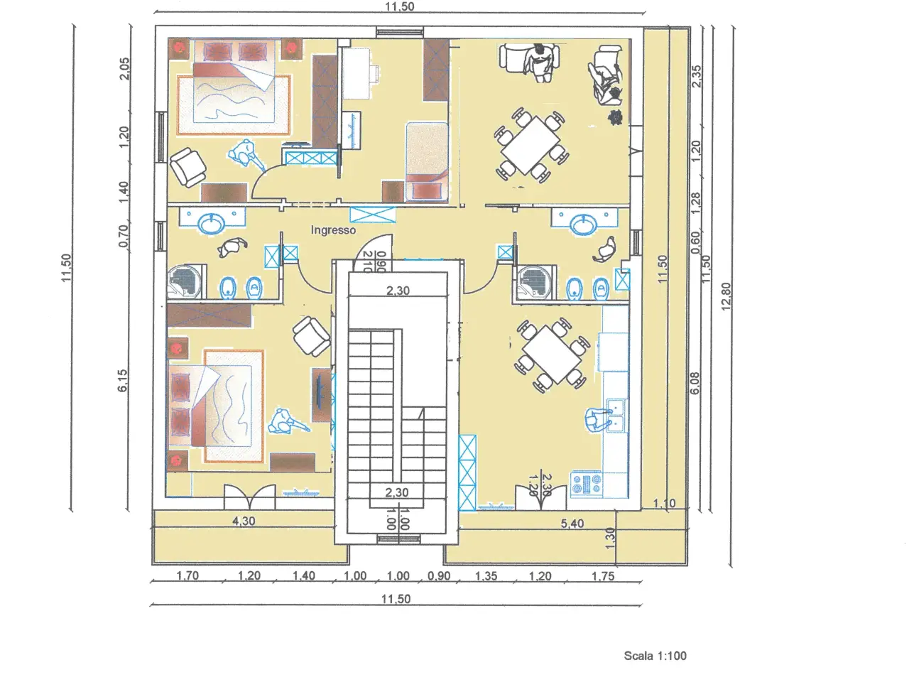 Appartamento in Via Cagliari, Catanzaro - Planimetria 1