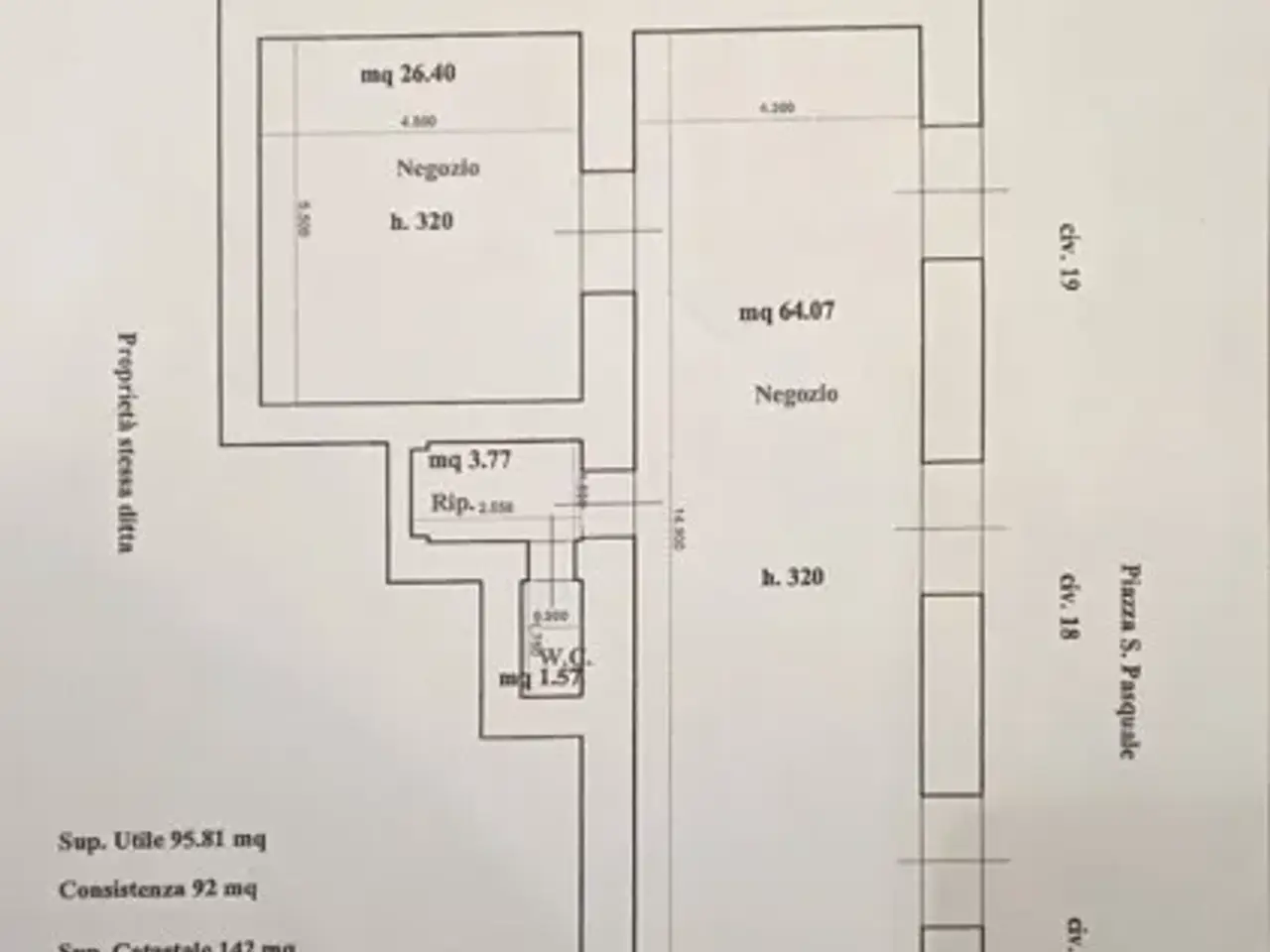 Negozio in Piazza San Pasquale, Napoli, {3} - Planimetria 1