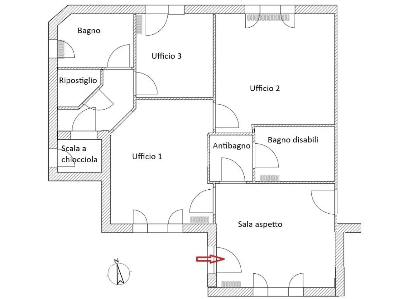 Ufficio in Via col di Lana, Seregno, {3} - Planimetria 1