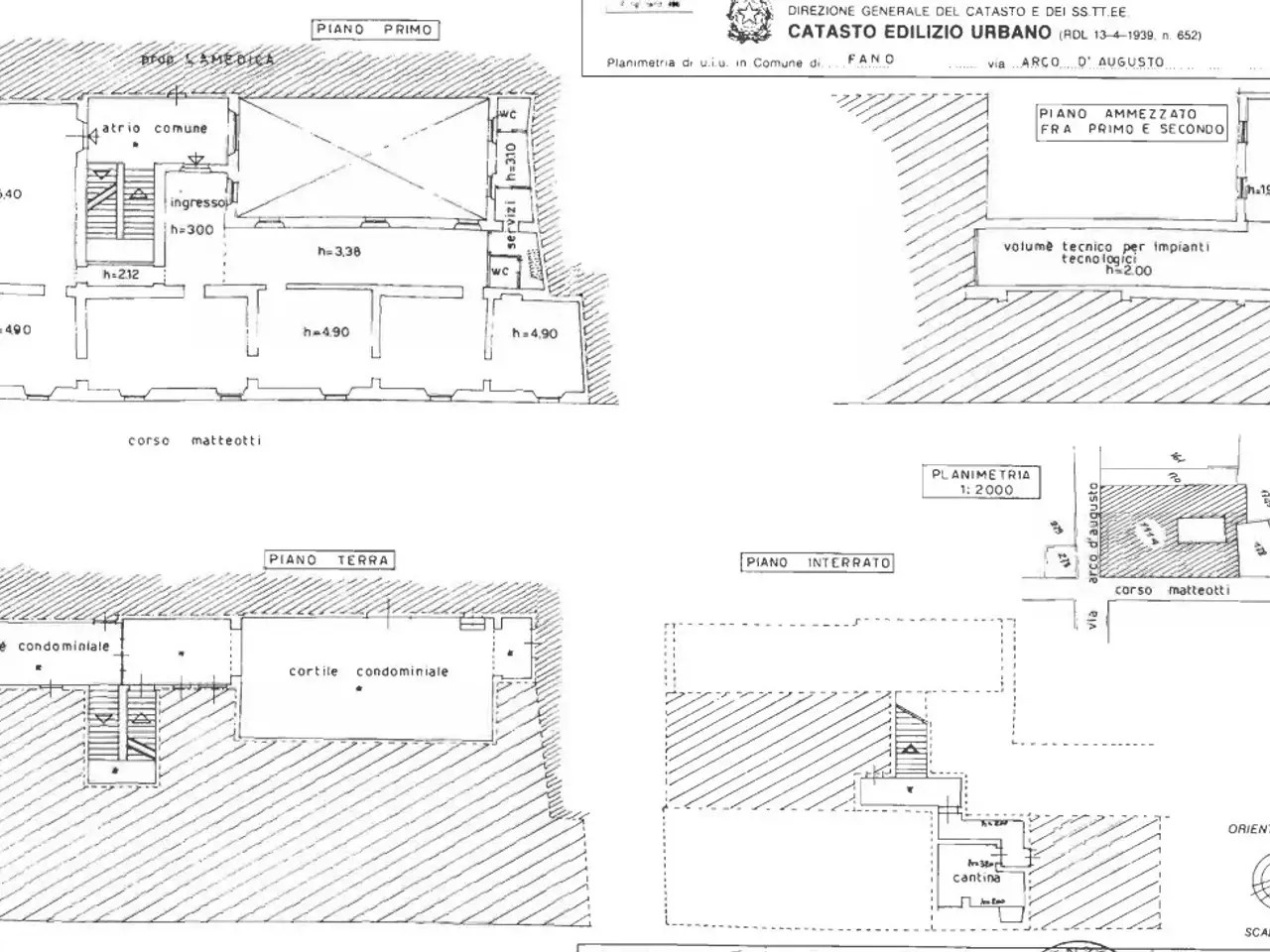 Palazzina commerciale in Via Arco d’Augusto 47, Fano, {3} - Planimetria 1