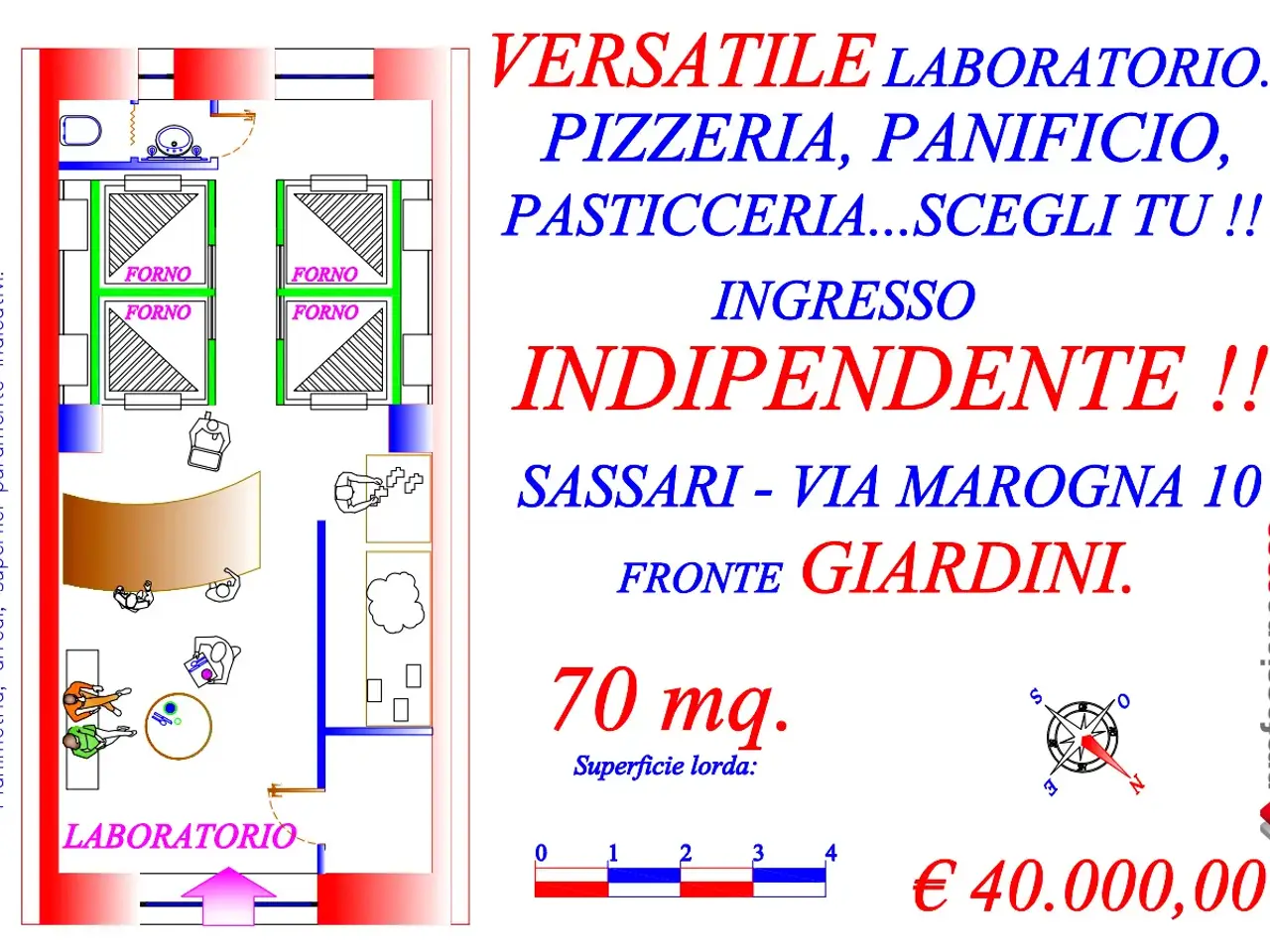 Laboratorio in Via Pietro Marogna 10, Sassari, {3} - Planimetria 1