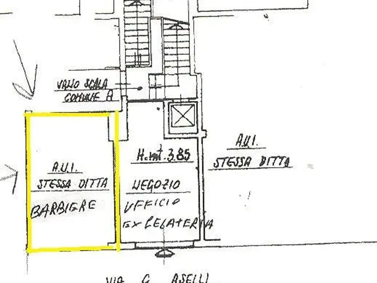 Negozio in Via Aselli 7, Milano, {3} - Planimetria 1
