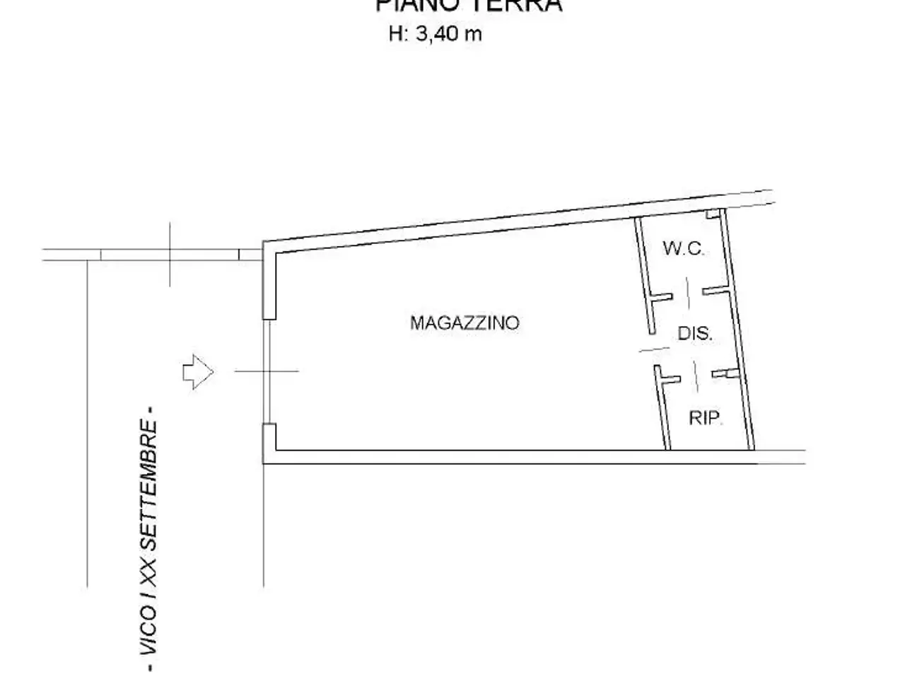 Magazzino in Vico I XX Settembre 00, Cagliari, {3} - Planimetria 1