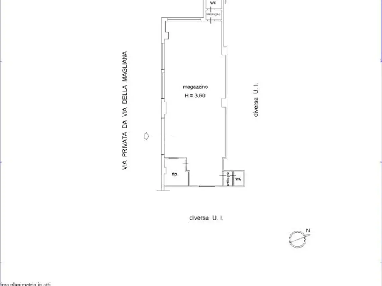 Magazzino in Via della Magliana 260, Roma, {3} - Planimetria 1