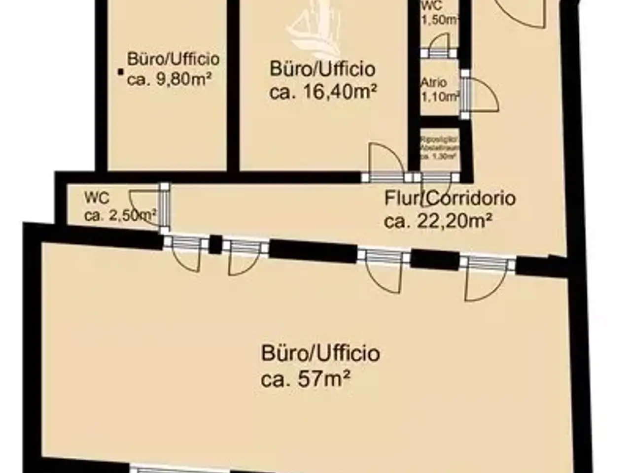 Ufficio in Via dei Portici, Bolzano, {3} - Planimetria 1