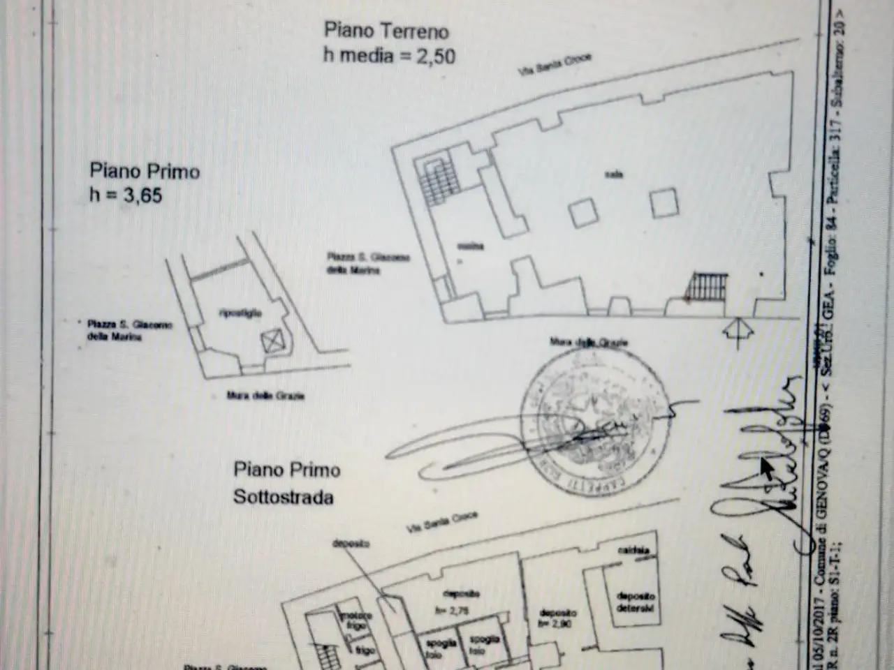 Negozio in Via Mura delle Grazie, Genova, {3} - Planimetria 1