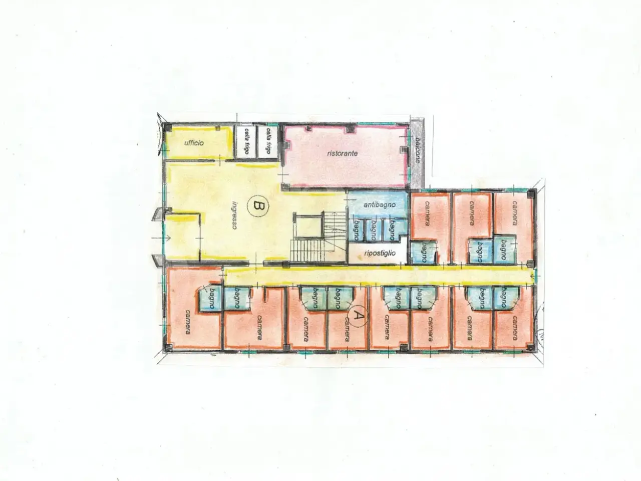 Albergo in Via Marconato  1, Cesano Maderno, {3} - Planimetria 1