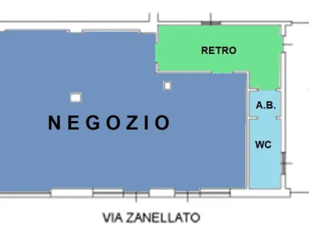 Negozio in Via Vittorio Zanellato 1, Venaria Reale, {3} - Planimetria 1