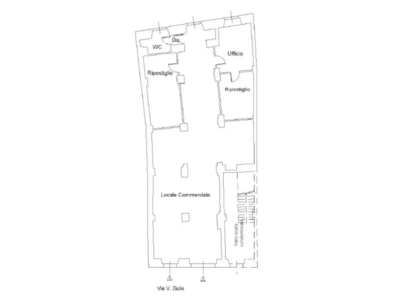 Negozio in Via Sulis, N. 71-73, Cagliari, {3} - Planimetria 1