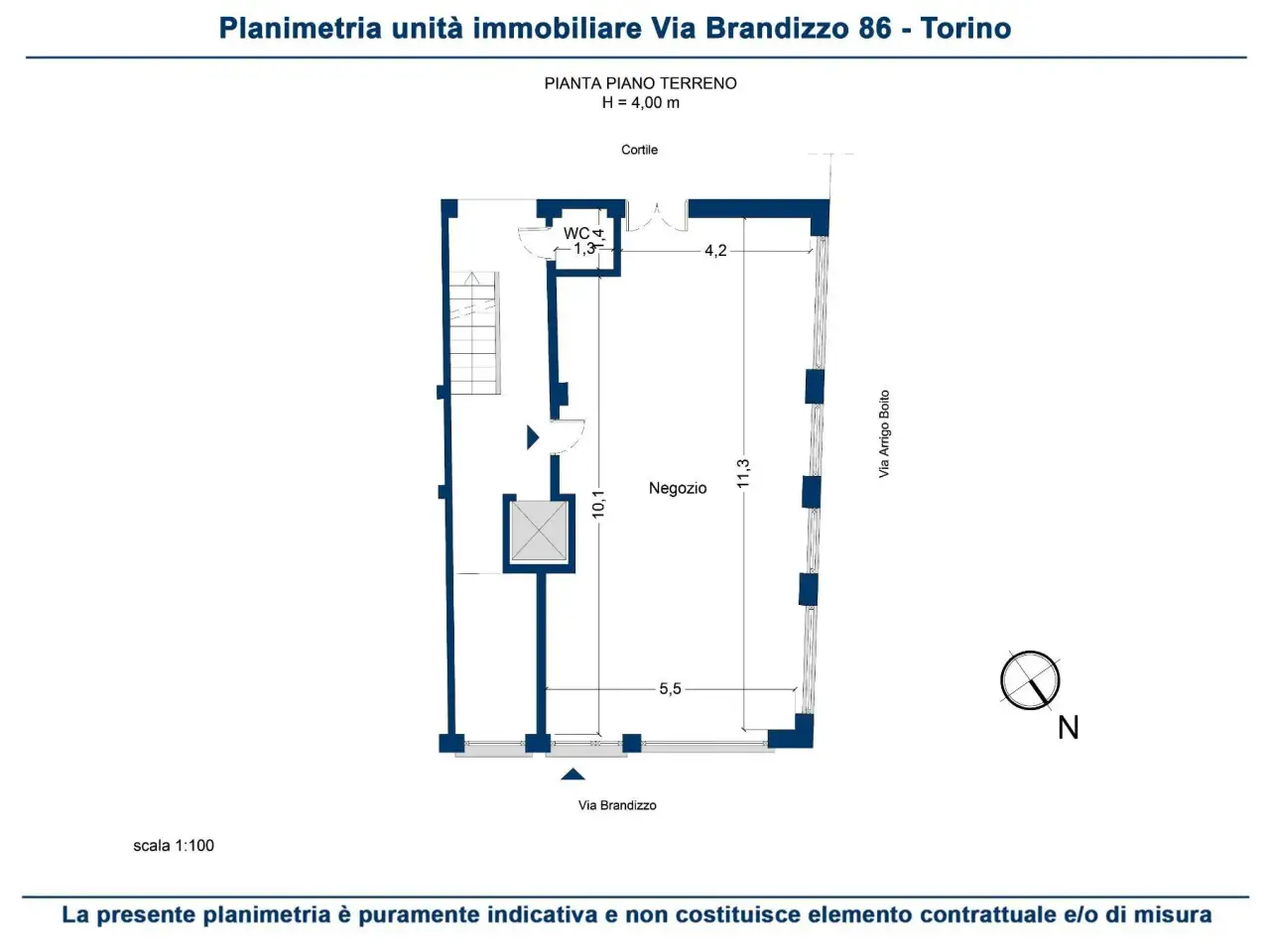 Negozio in Via Brandizzo 86, Torino, {3} - Planimetria 1