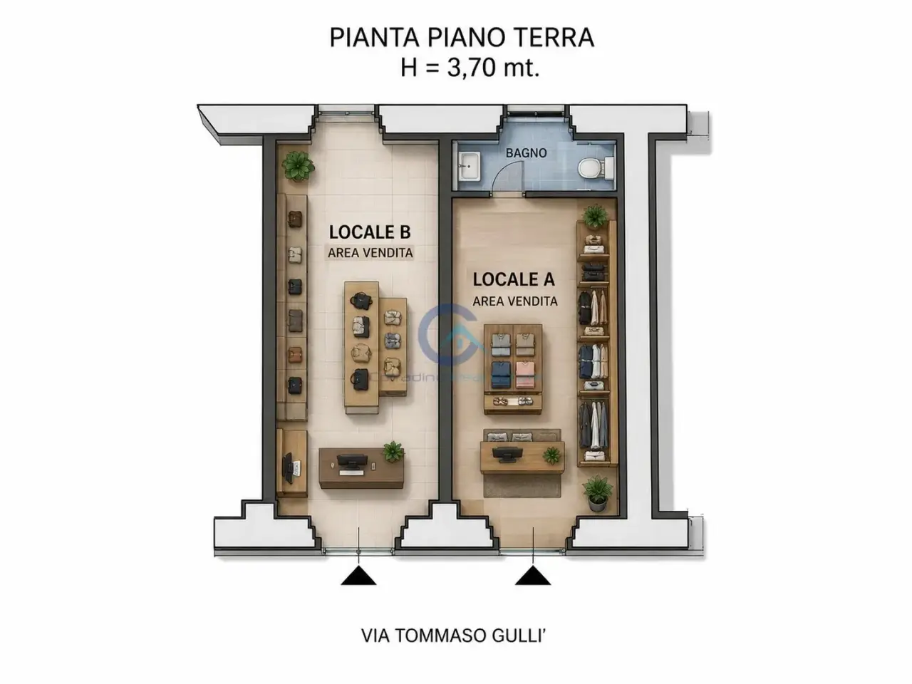 Negozio in Via Tommaso Gullì 9, Catanzaro, {3} - Planimetria 1