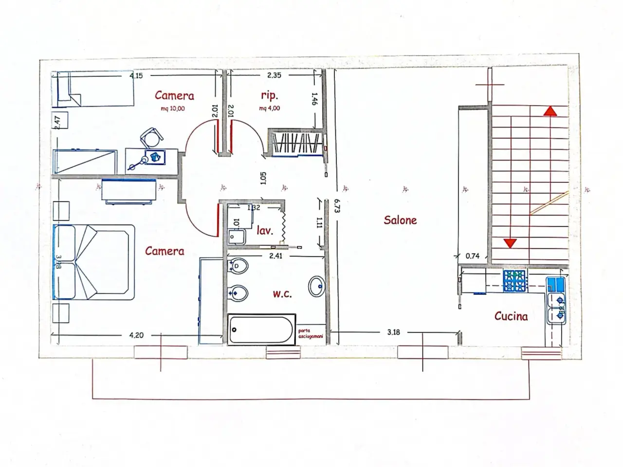 Quadrilocale in vendita, Via Bagliesi 35, Partinico - Planimetria 1