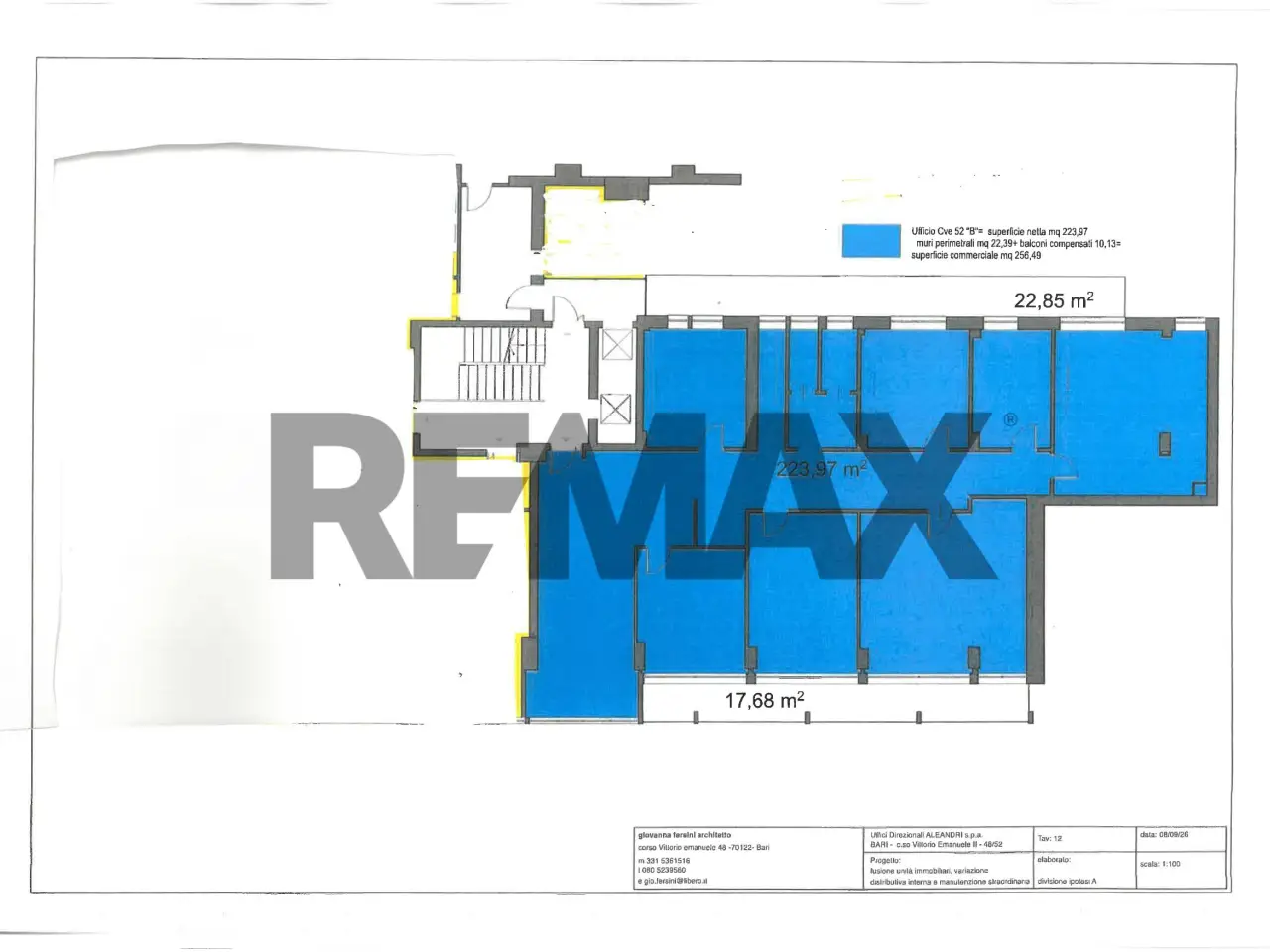 Ufficio in Corso Vittorio Emanuele II 52, Bari, {3} - Planimetria 1