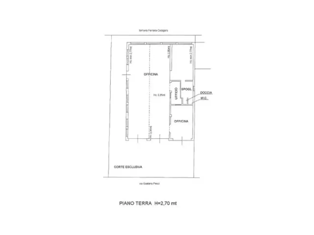 Magazzino in Via Gaetano Pesci 27, Ferrara, {3} - Planimetria 1