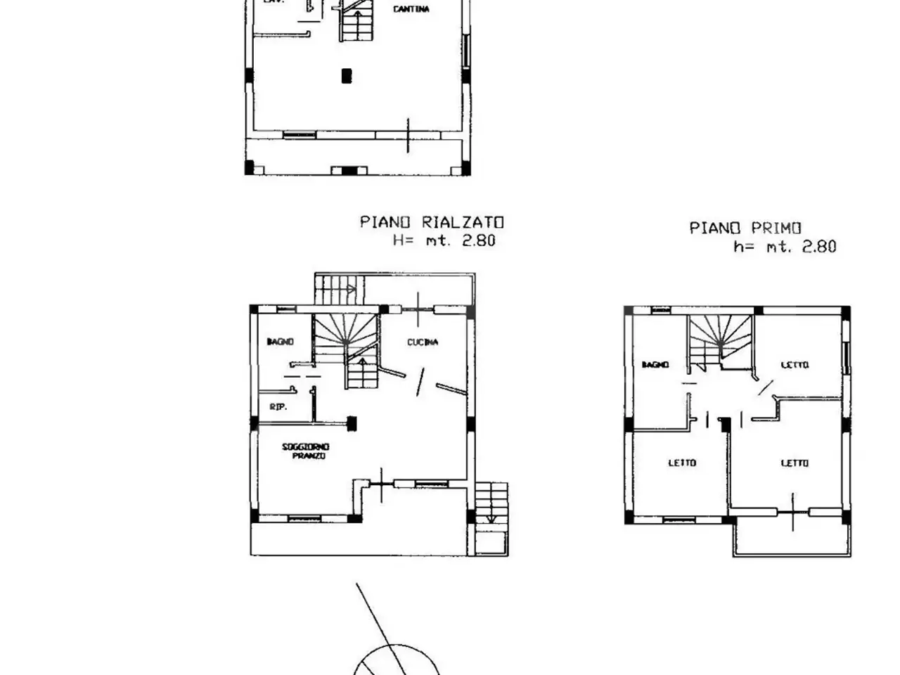 Villa bifamiliare in vendita, Via Forge Vecchie Snc, Rende - Planimetria 1