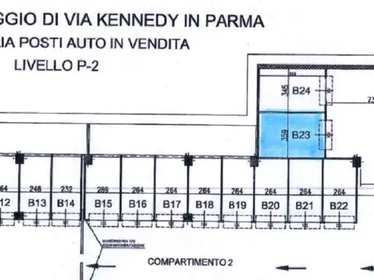 Parcheggio chiuso in Via John Fitzgerald Kennedy 71, Parma, {3} - Planimetria 1