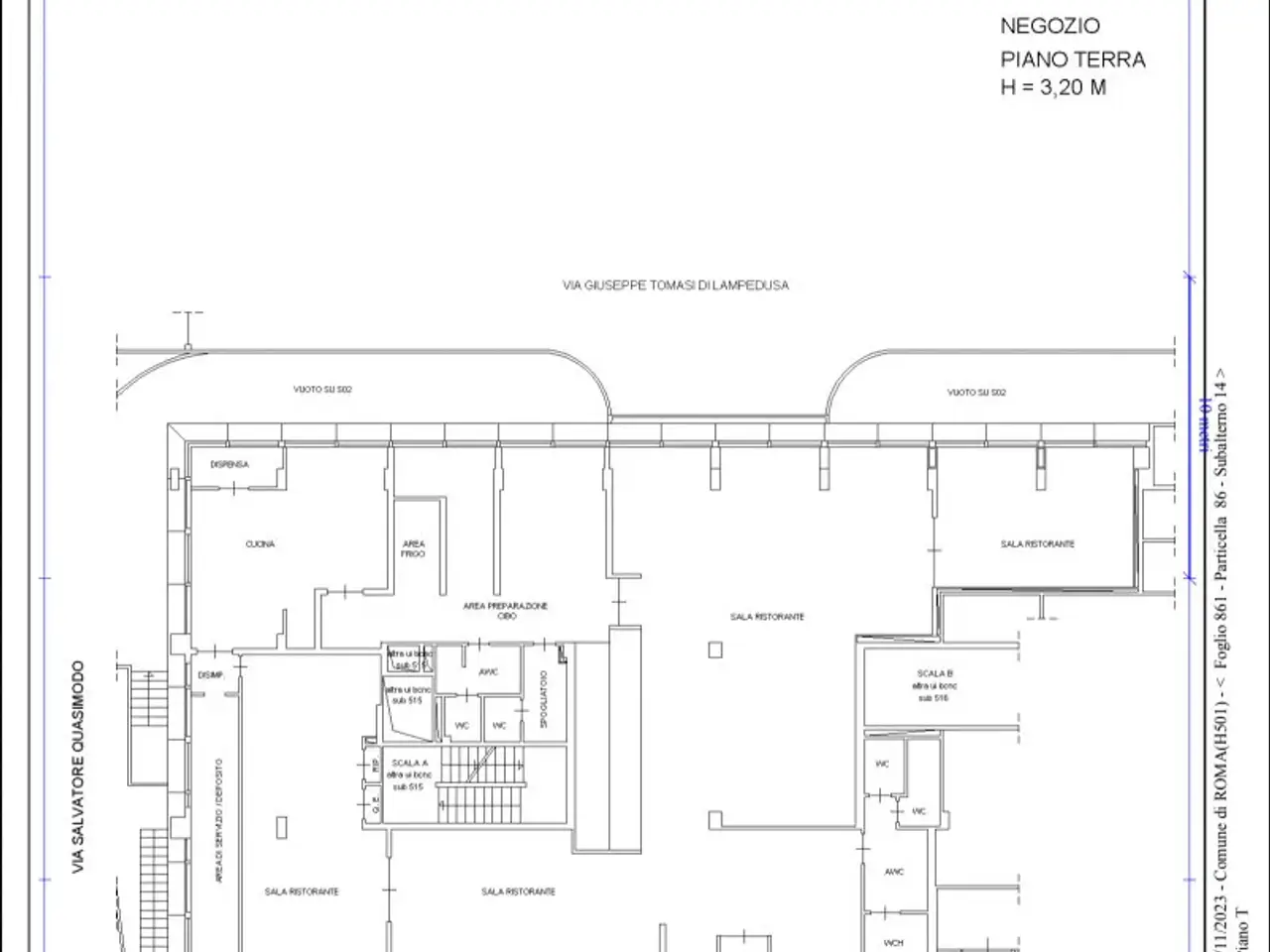 Negozio in Viale Cesare Pavese 301-303, Roma, {3} - Planimetria 1