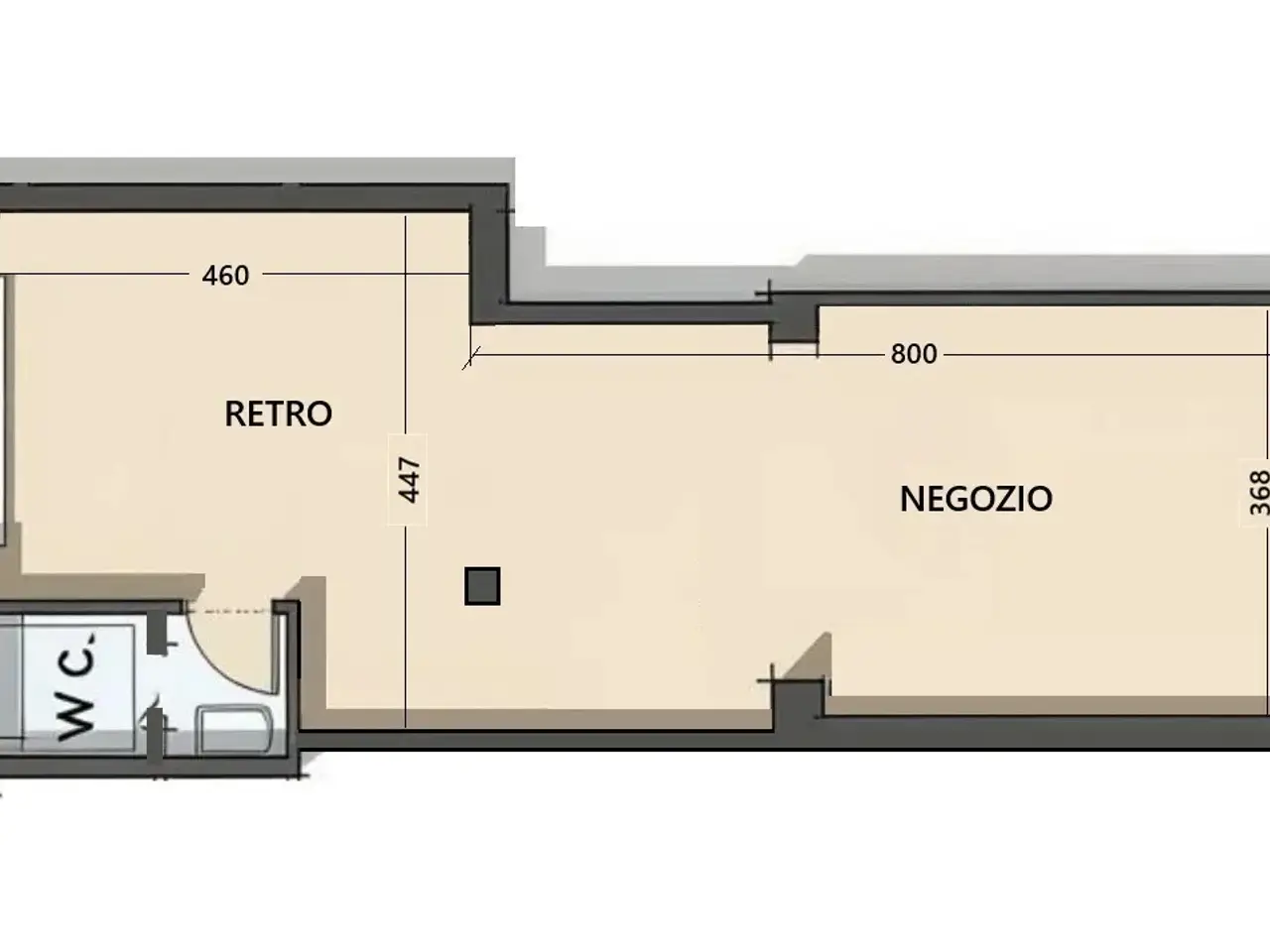 Negozio in Via Monte Cristallo 2/E, Torino, {3} - Planimetria 1