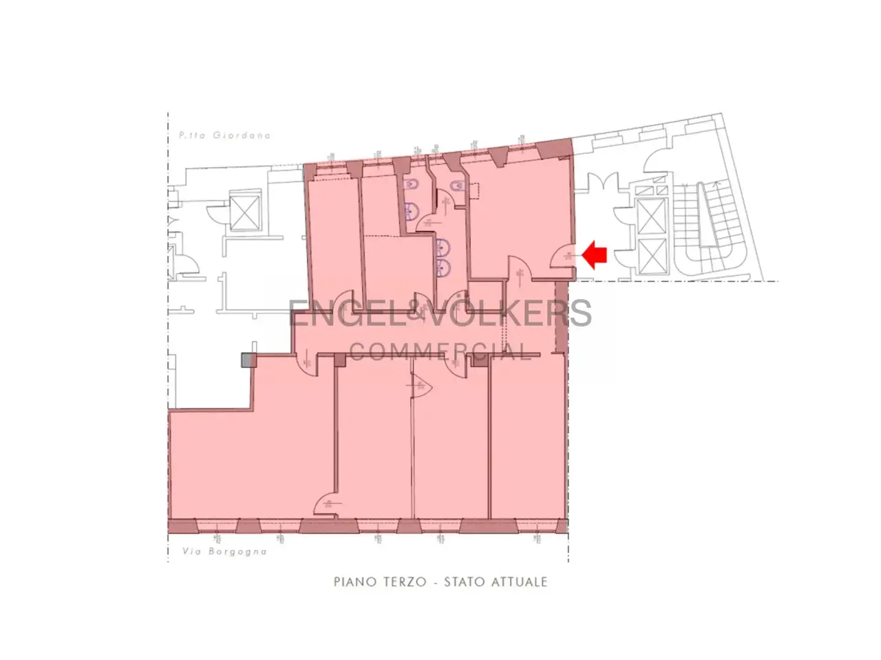 Ufficio in Via Borgogna 5, Milano, {3} - Planimetria 1