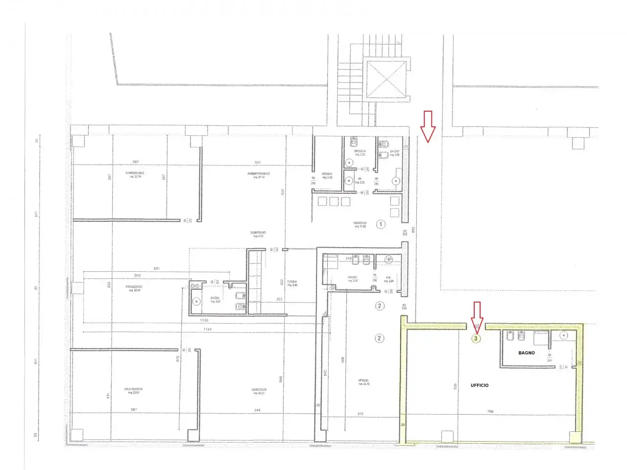 Ufficio in Via La Fonte di Tiberio, Bagnacavallo, {3} - Planimetria 1