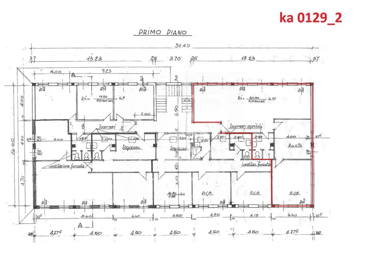 Ufficio in Via Papa Giovanni XXIII 46, Reggio Emilia, {3} - Planimetria 1
