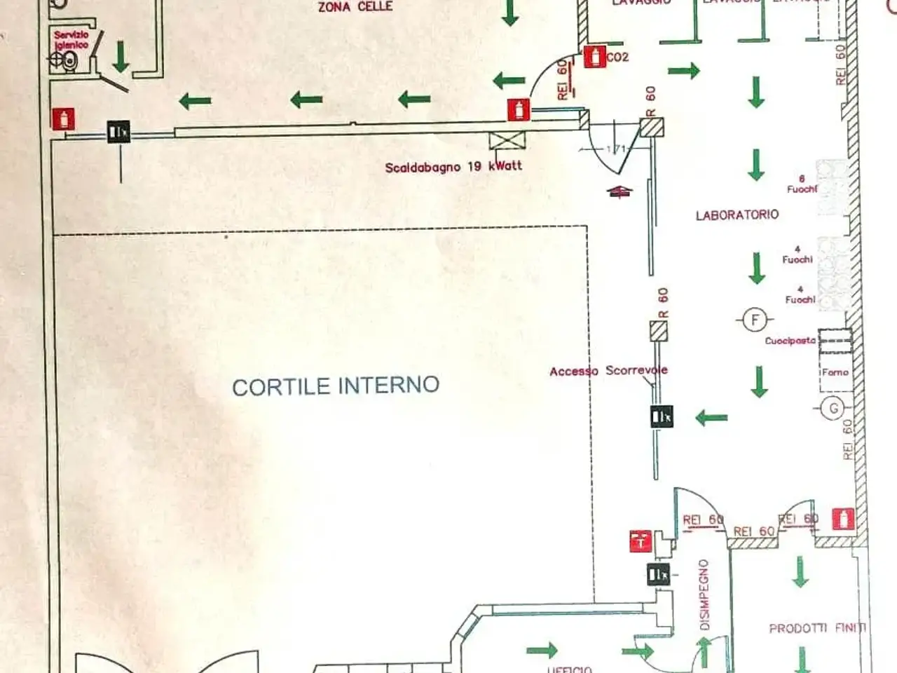 Laboratorio in Via Marcantonio dal Re, Milano, {3} - Planimetria 1