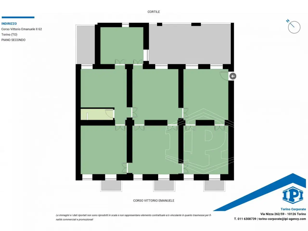 Ufficio in Corso Vittorio Emanuele II 62, Torino, {3} - Planimetria 1