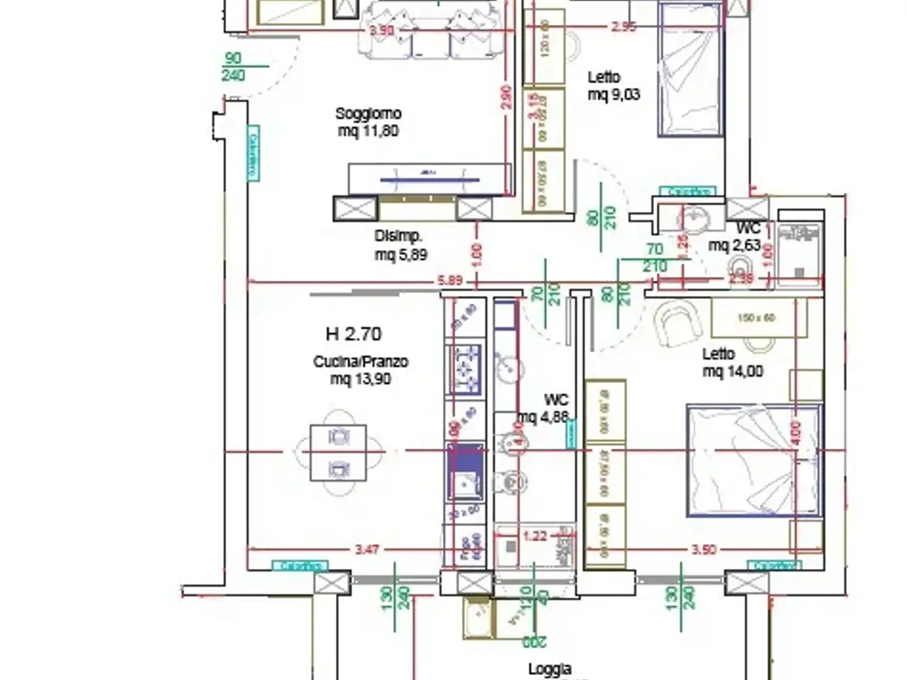 Trilocale in vendita, Via Giovanni Verga Snc, Terrasini - Planimetria 1