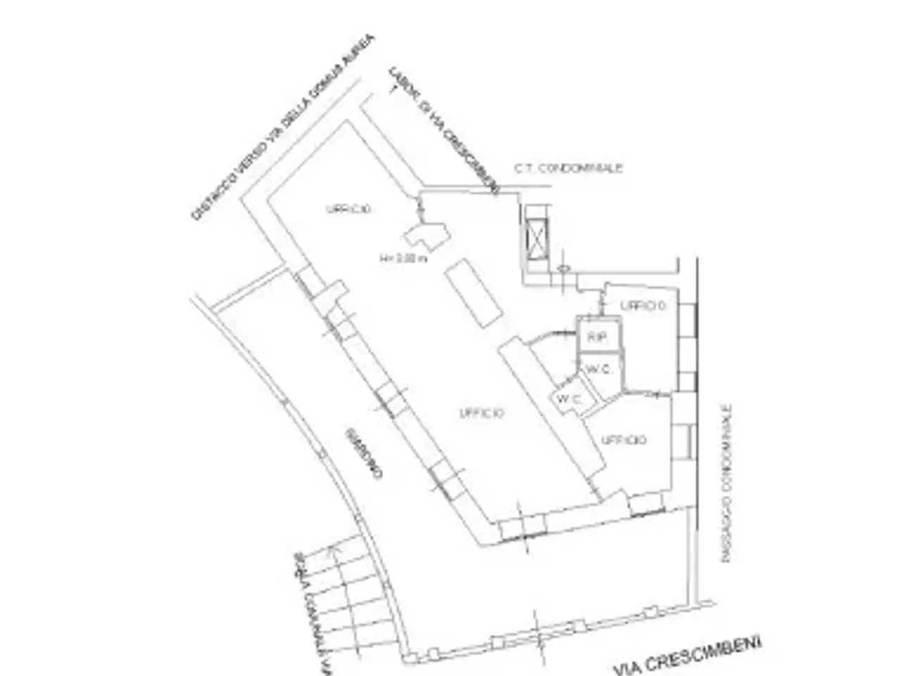 Ufficio in Via Giovanni Mario Crescimbeni, Roma, {3} - Planimetria 1