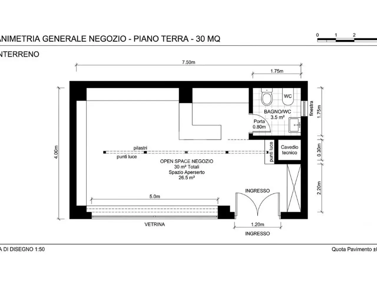 Negozio in Via Levadello 1, Palazzolo Sull'Oglio, {3} - Planimetria 1
