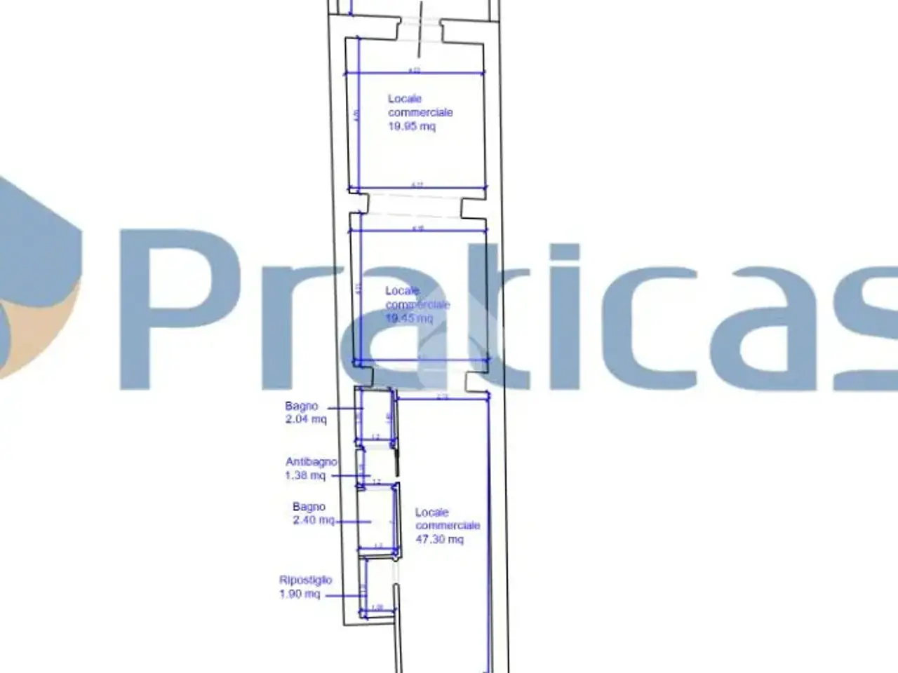 Negozio in Corso Vittorio Emanuele II 148, Cagliari, {3} - Planimetria 1