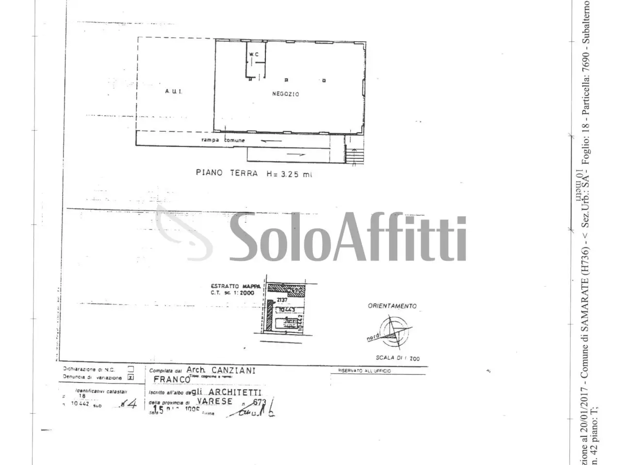 Negozio in Via Contardo Ferrini 42, Samarate, {3} - Planimetria 1
