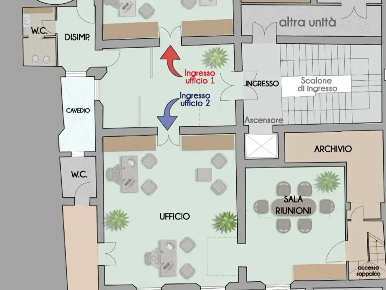 Ufficio in Via Emilia San Pietro 35, Reggio Emilia, {3} - Planimetria 1