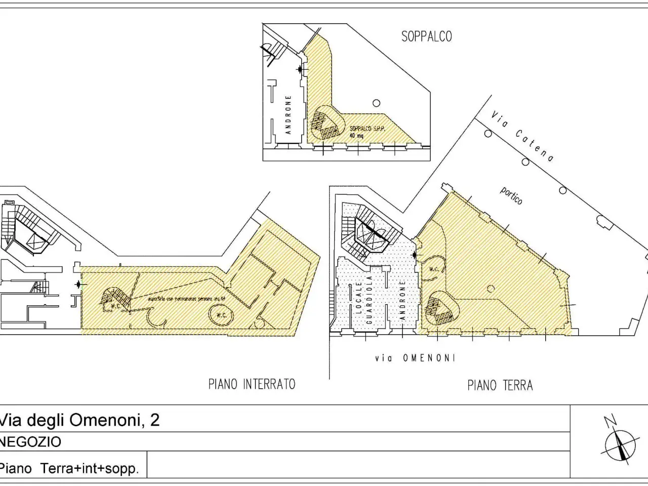 Negozio in Via degli Omenoni 2, Milano, {3} - Planimetria 1