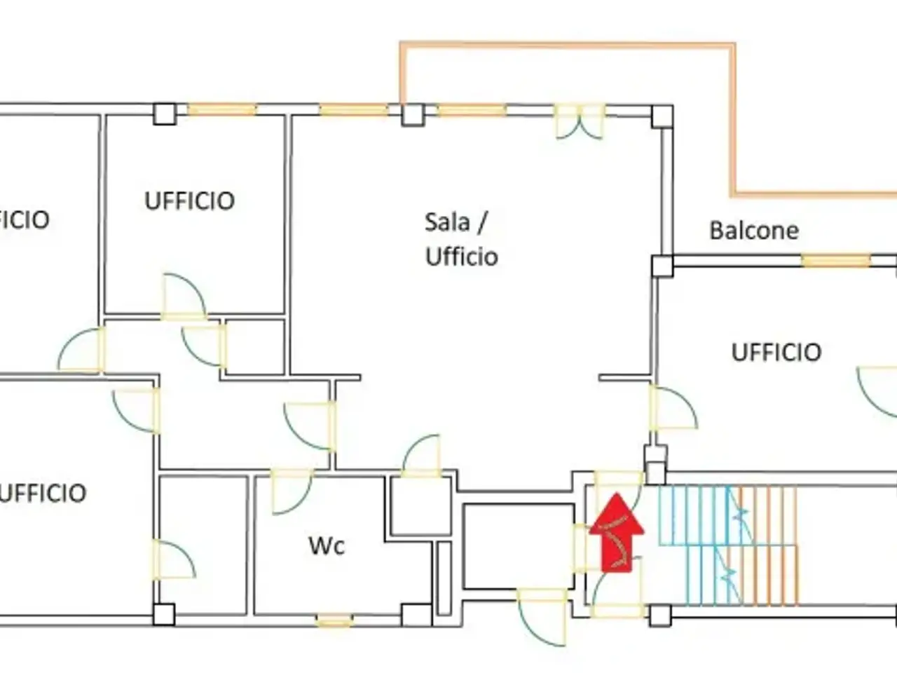 Ufficio in Via Bra 2, Cuneo, {3} - Planimetria 1