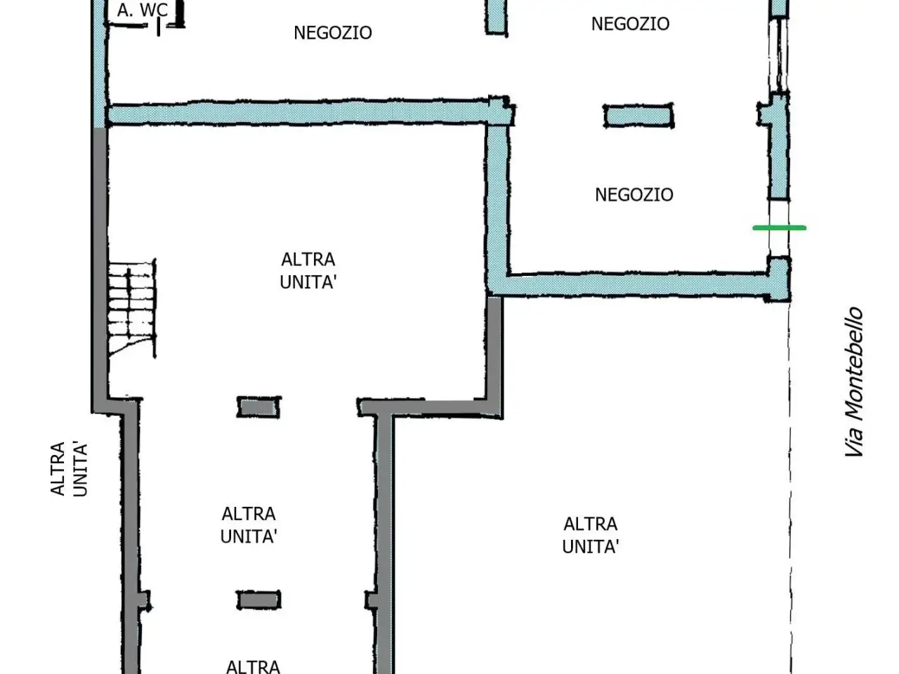 Negozio in Via Montebello 1, Pinerolo, {3} - Planimetria 1