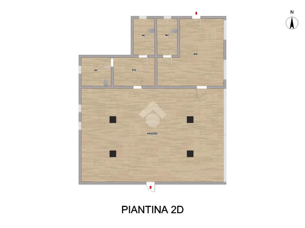 Negozio in Via Martinengo 9, Bassano Bresciano, {3} - Planimetria 1