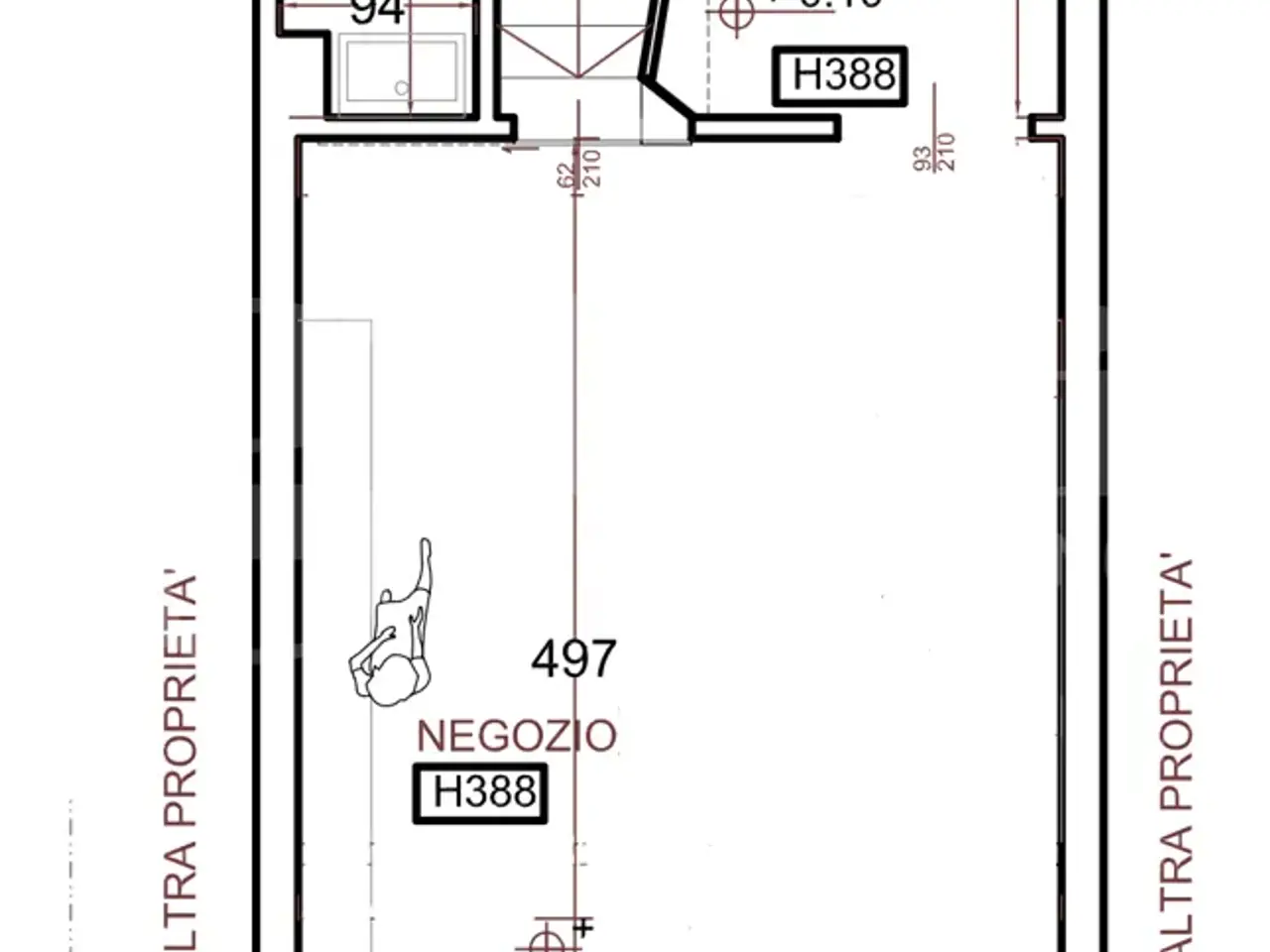 Negozio in Via Foppa 25, Milano, {3} - Planimetria 1