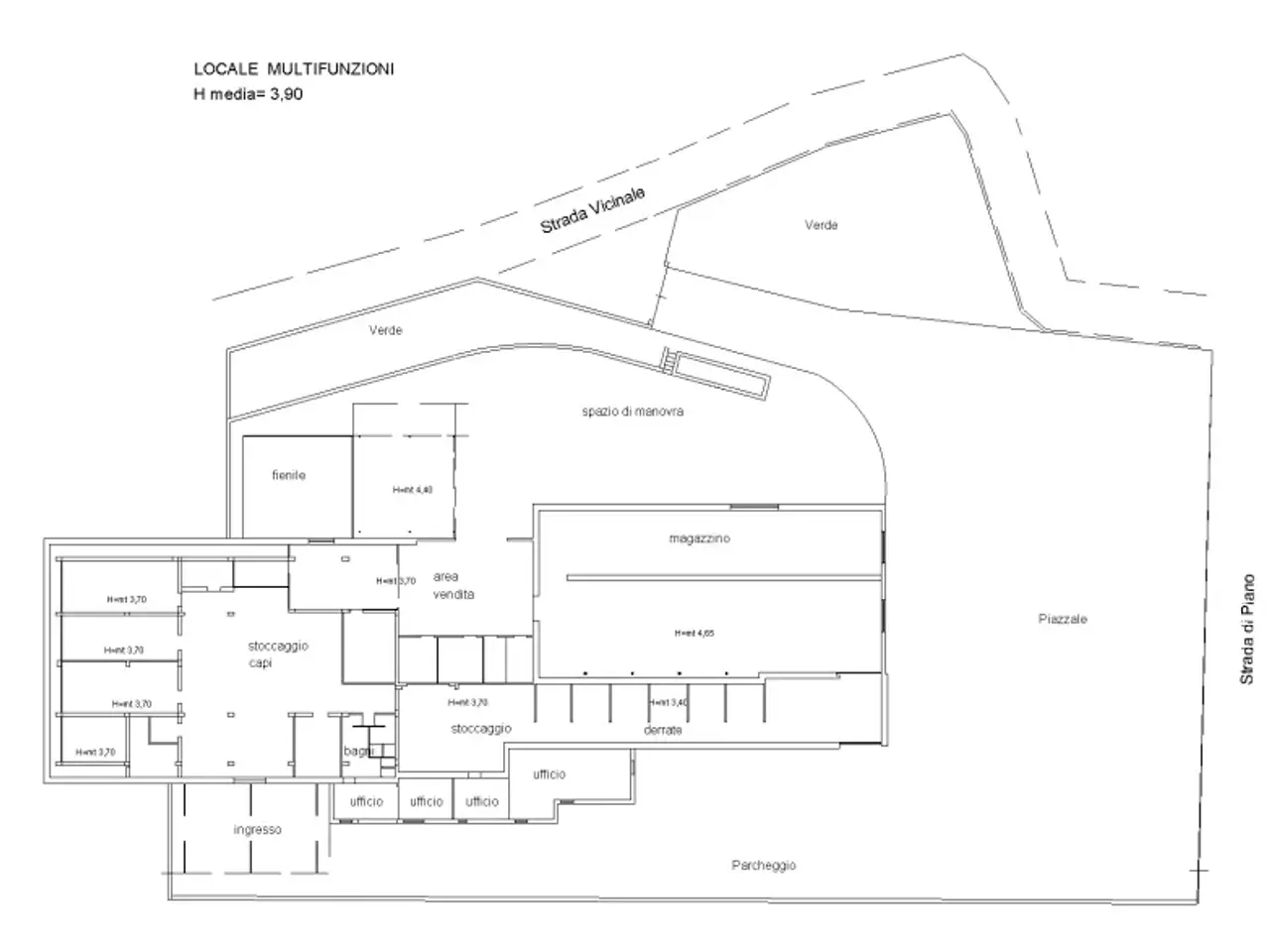 Palazzina commerciale in Via Guglielmo Milana, Olevano Romano, {3} - Planimetria 1
