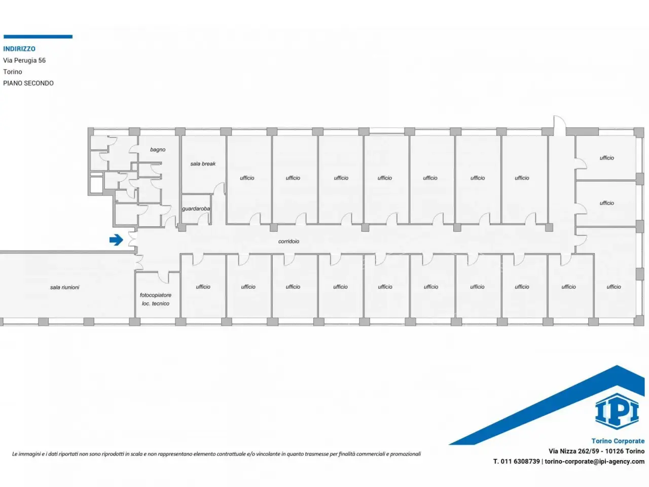 Ufficio in Via Perugia 56, Torino, {3} - Planimetria 1