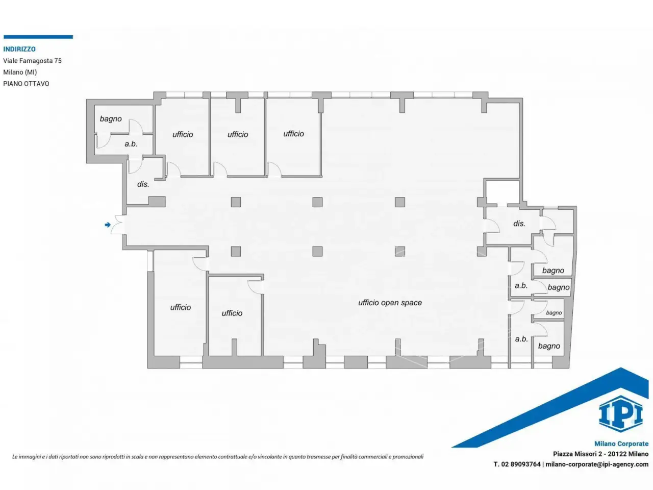 Ufficio in Viale Famagosta 75, Milano, {3} - Planimetria 1