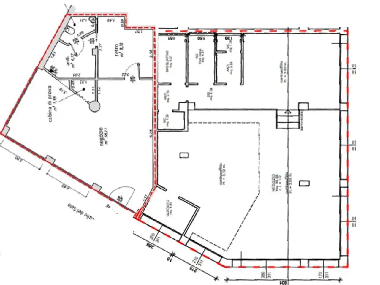 Negozio in Via Antonio Lazzari 1, Venezia, {3} - Planimetria 1