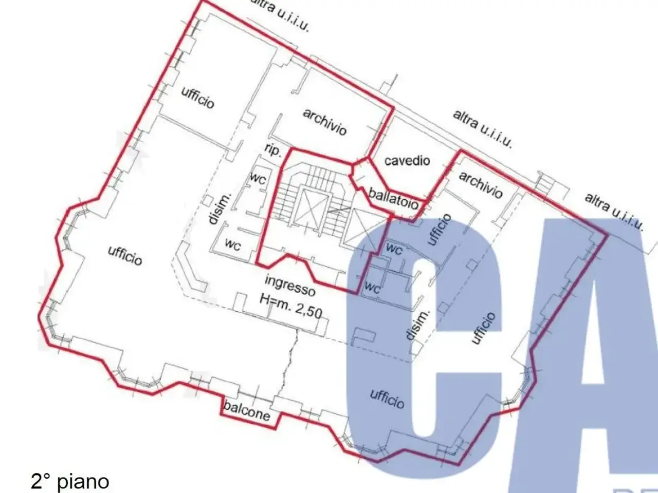 Ufficio in Via Durini, Milano, {3} - Planimetria 1