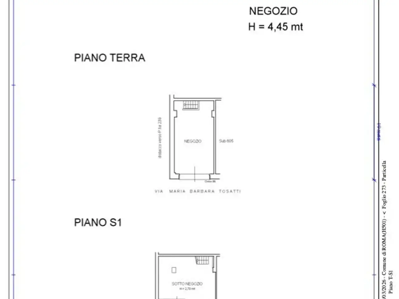 Negozio in Via Maria Barbara Tosatti, Roma, {3} - Planimetria 1