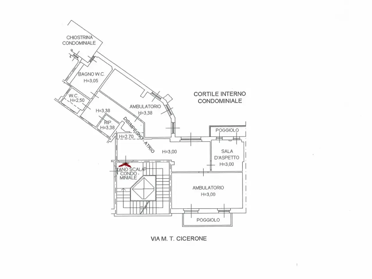 Ufficio in Via Cicerone 11, Trieste, {3} - Planimetria 1