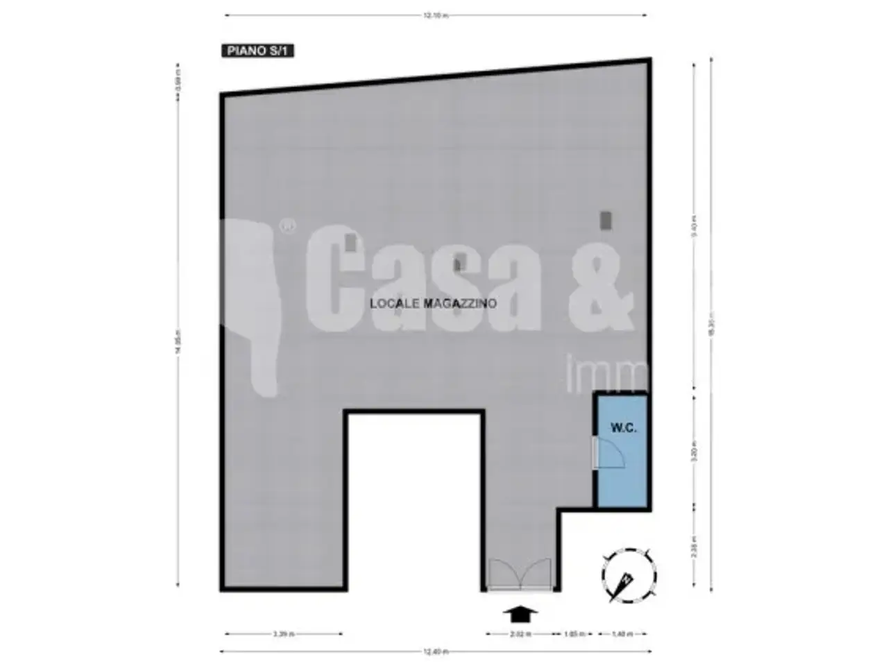 Magazzino in Via Gregorio VII 130, Roma, {3} - Planimetria 1